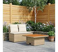 vidaXL 2 pezzi divano da giardino medio con tavolo alto in rattan sintetico, moderno divano da giardino, per esterni, pieghevole, versatile, resistente alle intemperie, in rattan sintetico