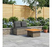 vidaXL 2 pezzi divano da giardino medio con tavolo alto in rattan sintetico, moderno divano da giardino, per esterni, pieghevole, versatile, resistente alle intemperie, in rattan sintetico