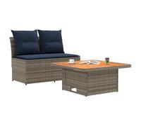 vidaXL 2 pezzi divano da giardino medio con tavolo alto in rattan sintetico, moderno divano da giardino, per esterni, pieghevole, versatile, resistente alle intemperie, in rattan sintetico