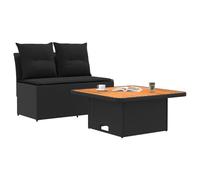 vidaXL 2 pezzi divano da giardino medio con tavolo alto in rattan sintetico, moderno divano da giardino, per esterni, pieghevole, versatile, resistente alle intemperie, in rattan sintetico