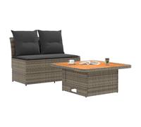 vidaXL 2 pezzi divano da giardino medio con tavolo alto in rattan sintetico, moderno divano da giardino, per esterni, pieghevole, versatile, resistente alle intemperie, in rattan sintetico