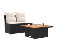 vidaXL 2 pezzi divano da giardino medio con tavolo alto in rattan sintetico, moderno divano da giardino, per esterni, pieghevole, versatile, resistente alle intemperie, in rattan sintetico