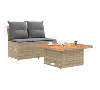 vidaXL 2 pezzi divano da giardino medio con tavolo alto in rattan sintetico, moderno divano da giardino, per esterni, pieghevole, versatile, resistente alle intemperie, in rattan sintetico