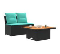 vidaXL 2 pezzi divano da giardino medio con tavolo alto in rattan sintetico, moderno divano da giardino, per esterni, pieghevole, versatile, resistente alle intemperie, in rattan sintetico