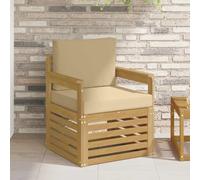 vidaXL 2 Pezzo Set di divani da esterno Poliestere Bianco e Beige