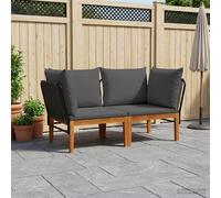 vidaXL 2 pz Legno massiccio di acacia e corda Naturale