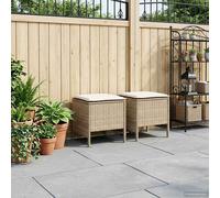 vidaXL 2 pz Poggiapiedi da Giardino Rattan in PE Beige e Crema