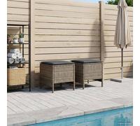 vidaXL 2 pz Poggiapiedi da Giardino Rattan in PE Grigio e Grigio Scuro