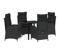vidaXL Set da Giardino 5 Pezzi con Cuscini - Rattan Polimero Nero