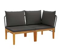 vidaXL 2 pcs Set da Giardino con Cuscini Naturale, Divano da Giardino, Design Moderno, Legno Massello, Facile da Pulire, Sezione per Patio, Balcone, Giardino