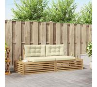 vidaXL 2 pcs Set di divani da esterno Bianco