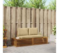 vidaXL 2 pz Set di divani da esterno Naturale e Beige