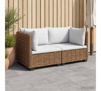 vidaXL 2 pz Set Lounge in Rattan con Cuscini GENDT Rattan naturale