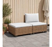 vidaXL 2 pz Set Lounge in Rattan con Cuscini GENDT Rattan naturale