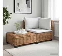 vidaXL 2 pz Set Lounge in Rattan con Cuscini GENDT Rattan naturale