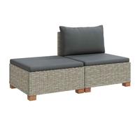 vidaXL 2 pz Set Lounge in Rattan con Cuscini GENDT Rattan naturale