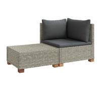 vidaXL 2 pz Set Lounge in Rattan con Cuscini GENDT Rattan naturale