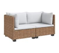 vidaXL 2 pz Set Lounge in Rattan con Cuscini GENDT Rattan naturale