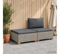 vidaXL 2 pz Set Lounge in Rattan con Cuscini GENDT Rattan naturale