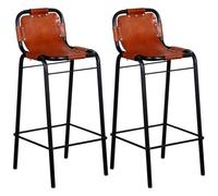 VIDAXL - 2 Pz Sgabelli Da Bar In Vera Pelle 46x45x94 Cm