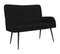 vidaXL Divano a 2 Posti Nero 115 x 61 x 87 cm Tessuto, Divano moderno a 2 posti, con braccioli, comodo loveseat, arredamento elegante per il soggiorno