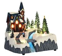 vidaXL Set di Villaggio Natalizio Colorato in Resina di - Mini Decorazione Interna Tradizionale con Chiesa e Alberi, Ideale per Abbellire Il Soggiorno e Creare un'atmosfera Festiva sulla Tavola