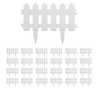 vidaXL 25x Bordature per Prato Design Tradizionale ad Incastro Robuste Eleganti Bordo Giardino Recinzione Confine Erba Aiuole Bianco 10 m in PP