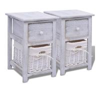 vidaXL Comodino da Notte Set 2 pz in Legno Bianco