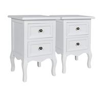 Comodini 2 pz con 2 cassetti in mdf bianchi
