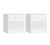 vidaXL 2x Comodini con Cassetto Bianchi Mobiletto Mobile Arredo Salotto Salone