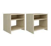 vidaXL 2X Comodini con Ripiano e Vano a Giorno Classici Eleganti Versatili Armadietto Tavolino Salotto Rovere Sonoma in Truciolato