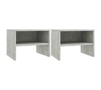 vidaXL 2x Comodini con Vano a Giorno Classici Eleganti Versatili Armadietto Notte Tavolino Basso Salotto Robusto Grigio Cemento in Truciolato