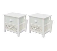 vidaXL 2X Comodini Francesi Stile Rustico Chic in Legno di Paulownia Mobiletto