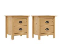 vidaXL 2X Comodini Hill 46x35x49,5cm Legno Massello di Pino