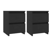 vidaXL 2x Comodini Moderni Eleganti Robusti con Cassetti Portaoggetti Armadietto Comò Cassettiera Versatile Nero 30x30x40 cm in Truciolato