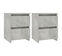 vidaXL 2X Comodini Moderni Eleganti Robusti con Cassetti Portaoggetti Armadietto Comò Cassettiera Versatile Grigio Cemento 30x30x40 cm in Truciolato