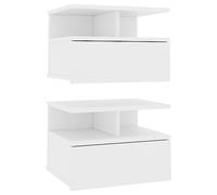 vidaXL Comodini Pensili 2pz Bianchi 40x31x27 cm in Legno Multistrato