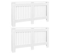 vidaXL Copritermosifoni 2 pz in MDF 152 cm Bianco