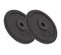 AX Set Palestra 2 Piastre Peso 10Kg ø27.5cm Allenamento Bilancieri Nero + 91394