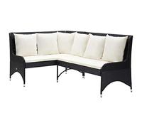 vidaXL 2X Divani Angolari da Giardino Arredo Sofà Dormeuse Esterno Divanetti Chaise Longue Poltrone Canapè Salotto in Polyrattan Nero