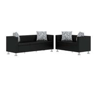 Vidaxl - Set Divani a 3 e a 2 Posti in Similpelle Nero 170 x 62,5 x 63 cm - SPEDIZIONE GRATUITA