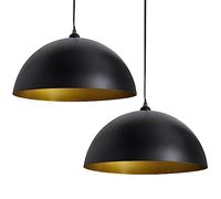 vidaXL 2x Lampada da Soffitto Regolabile Semisfera in Metallo Nero Lampadario