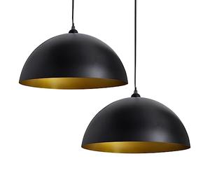 vidaXL 2x Lampada da Soffitto Regolabile Semisfera in Metallo Nero Lampadario