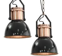 Lampade da soffitto 2 pz nero tondo e27