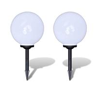 Lampione Solare a LED da Giardino 2 pz 30 cm con Picchetto