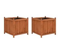 vidaXL 2X Legno Massello di Abete Fioriere Rialzate Cura delle Piante Vaso Portafiori Rialzato da Giardino Esterni Balcone Terrazza 50x50x50 cm