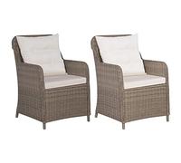 vidaXL Sedie da Esterno con Cuscini 2 pz in Polyrattan Marrone
