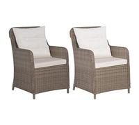 vidaXL Sedie da Esterno con Cuscini 2 pz in Polyrattan Marrone