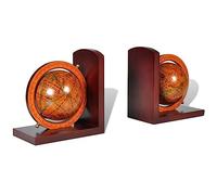 vidaXL 2X Reggilibri con Mappamondo Design Classico Supporto Libri Biblioteca