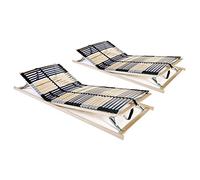vidaXL 2x Reti a Doghe 7 Zone con 42 Doghe Assali Struttura Letto Base Materasso Assi Richiudibili Telaio Giaciglio in Legno 80x200 cm